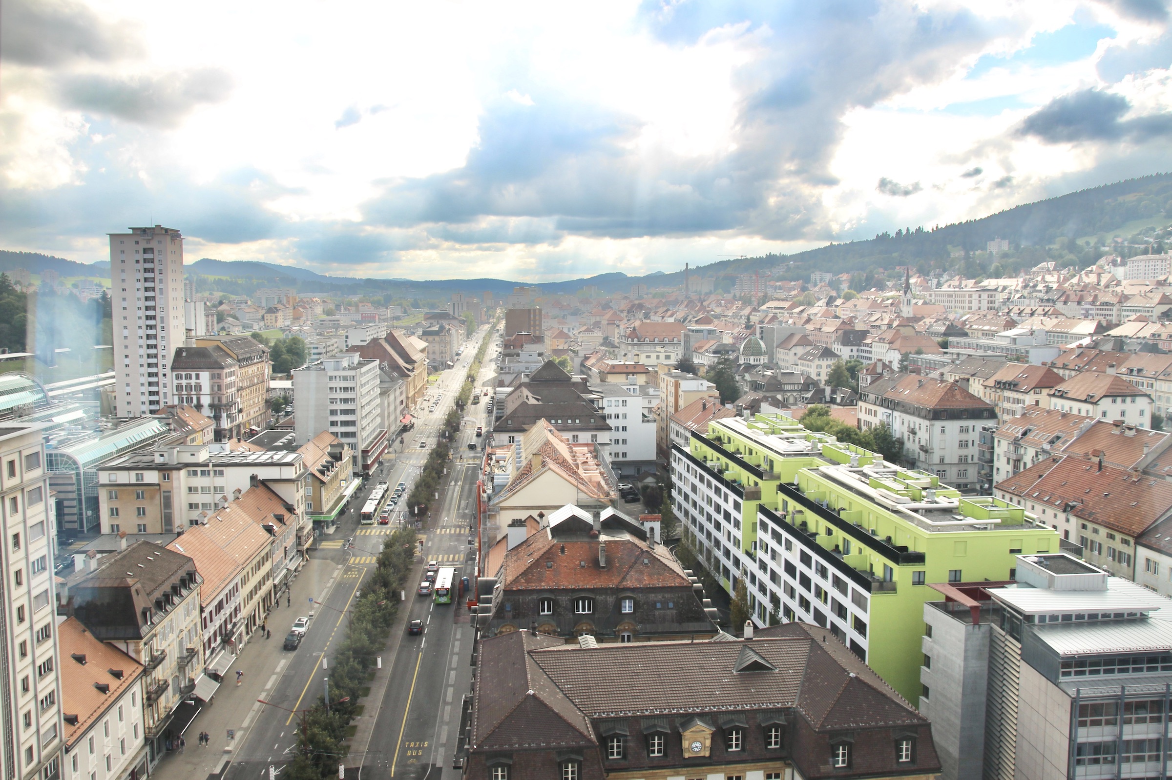 Arial view of La Chaux-de-Fonds